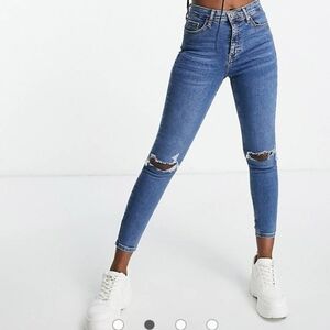 Top Shop Motto distressed skinny jeans